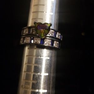Blue and black ring set